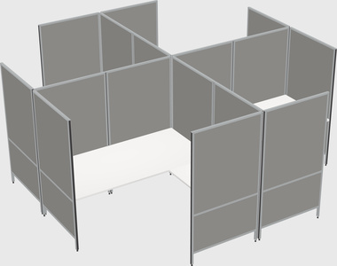 Modern modular quad l-shaped panel system