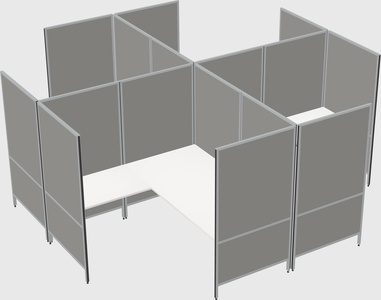 Modern modular quad l-shaped panel system