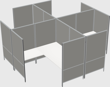 Modern modular quad l-shaped panel system
