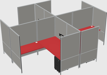 Modern modular quad l-shaped panel system