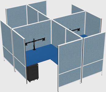 Système de panneaux modulaires modernes en forme de l quadruple