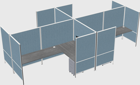 Modern modular quad l-shaped panel system