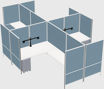 Modern modular quad l-shaped panel system