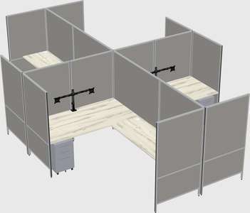 Modern modular quad l-shaped panel system