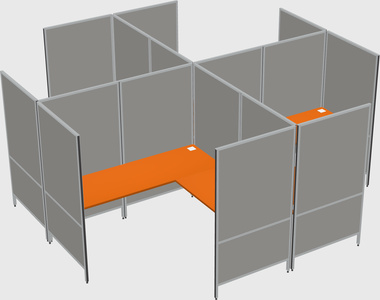 Modern modular quad l-shaped panel system