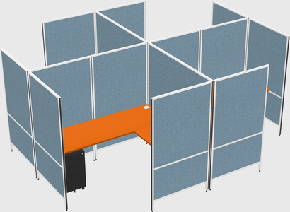 Modern modular quad l-shaped panel system