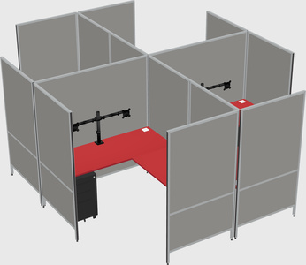 Modern modular quad l-shaped panel system