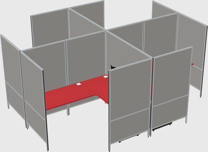 Modern modular quad l-shaped panel system
