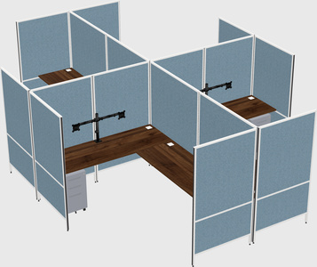Modern modular quad l-shaped panel system