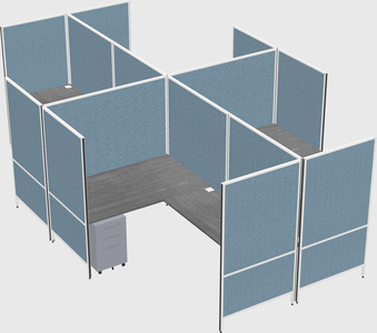 Modern modular quad l-shaped panel system