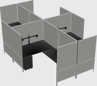 Modern modular quad l-shaped panel system
