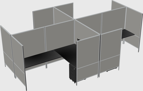 Modern modular quad l-shaped panel system
