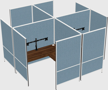 Modern modular quad l-shaped panel system