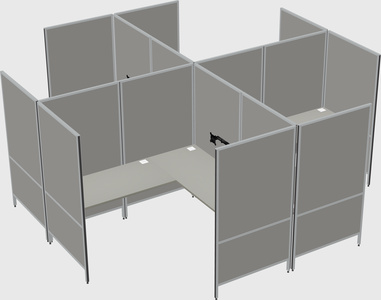 Modern modular quad l-shaped panel system
