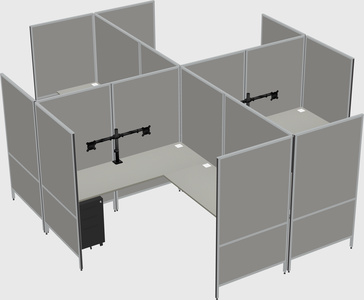 Modern modular quad l-shaped panel system