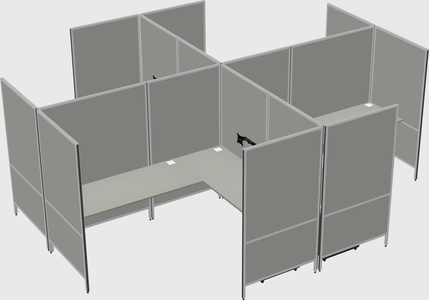 Modern modular quad l-shaped panel system
