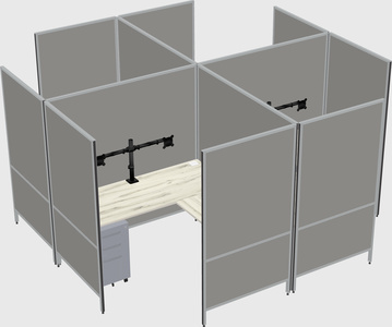 Modern modular quad l-shaped panel system