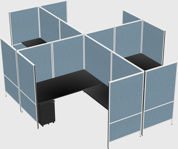 Modern modular quad l-shaped panel system