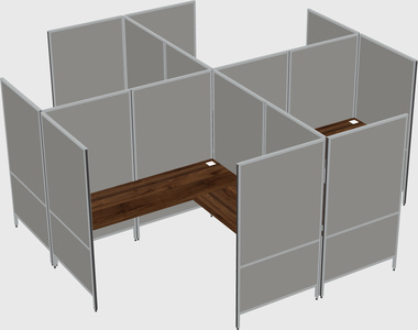 Système de panneaux modulaires modernes en forme de l quadruple