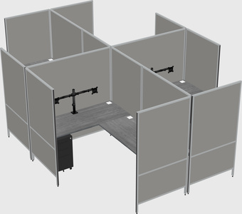 Système de panneaux modulaires modernes en forme de l quadruple
