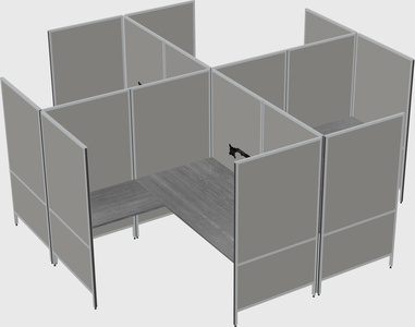 现代模块化四边形l型面板系统