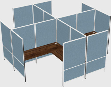 Modern modular quad l-shaped panel system