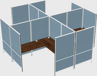 Modern modular quad l-shaped panel system