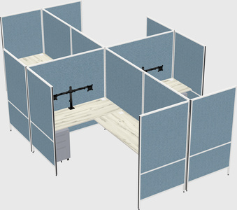 Modern modular quad l-shaped panel system
