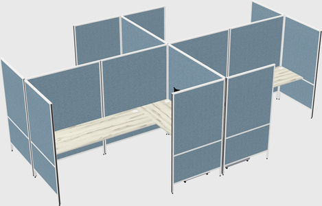 Modern modular quad l-shaped panel system