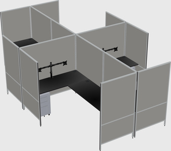 Système de panneaux modulaires modernes en forme de l quadruple