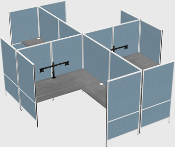 Modern modular quad l-shaped panel system
