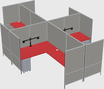 Modern modular quad l-shaped panel system