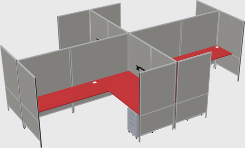 Modern modular quad l-shaped panel system