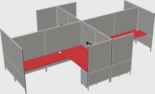 Modern modular quad l-shaped panel system