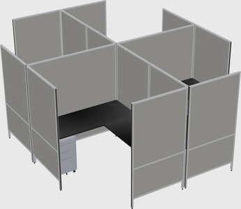 Modern modular quad l-shaped panel system