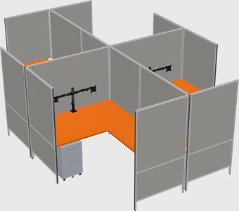 Modern modular quad l-shaped panel system