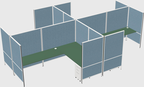 Modern modular quad l-shaped panel system