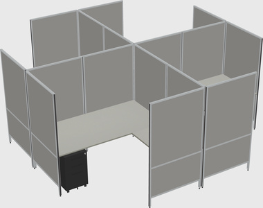 Système de panneaux modulaires modernes en forme de l quadruple