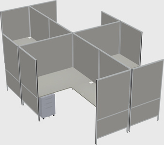 Modern modular quad l-shaped panel system