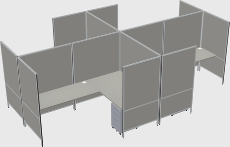 Modern modular quad l-shaped panel system