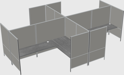 Modern modular quad l-shaped panel system