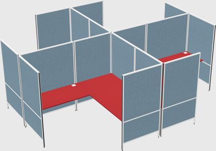 Modern modular quad l-shaped panel system