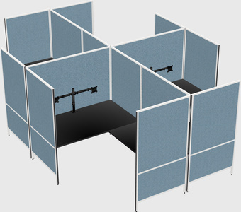 Modern modular quad l-shaped panel system