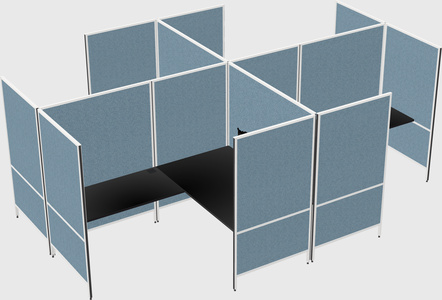 Modern modular quad l-shaped panel system