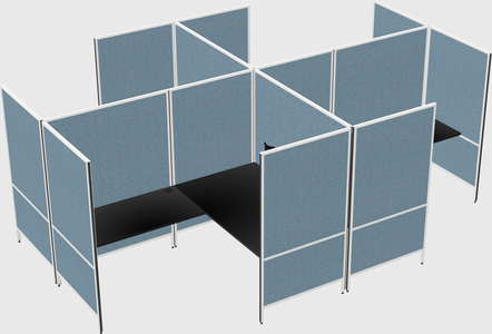 Modern modular quad l-shaped panel system