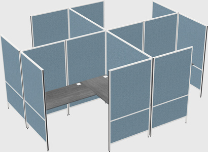 Modern modular quad l-shaped panel system