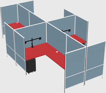 Modern modular quad l-shaped panel system