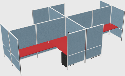 Modern modular quad l-shaped panel system