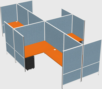 Modern modular quad l-shaped panel system