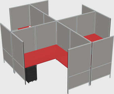 Modern modular quad l-shaped panel system